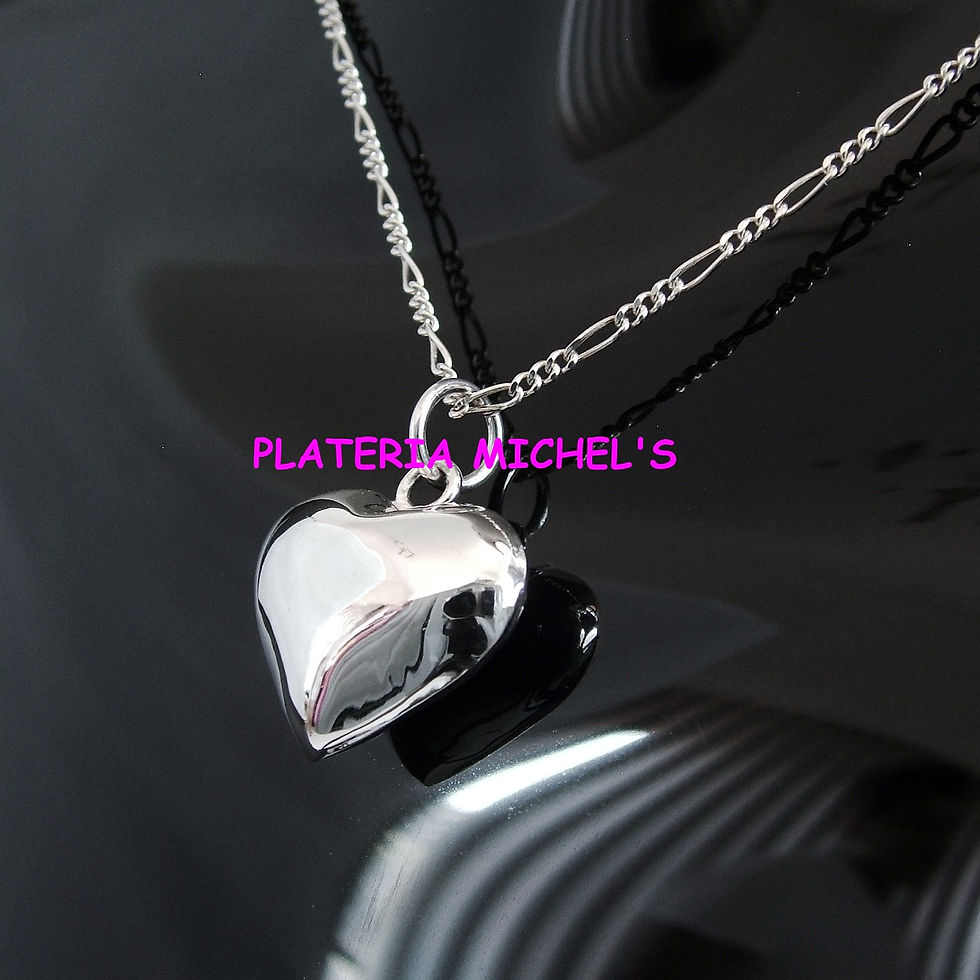 Miniatura: Dije De Corazon Inflado Mediano De Plata Ley 0.925