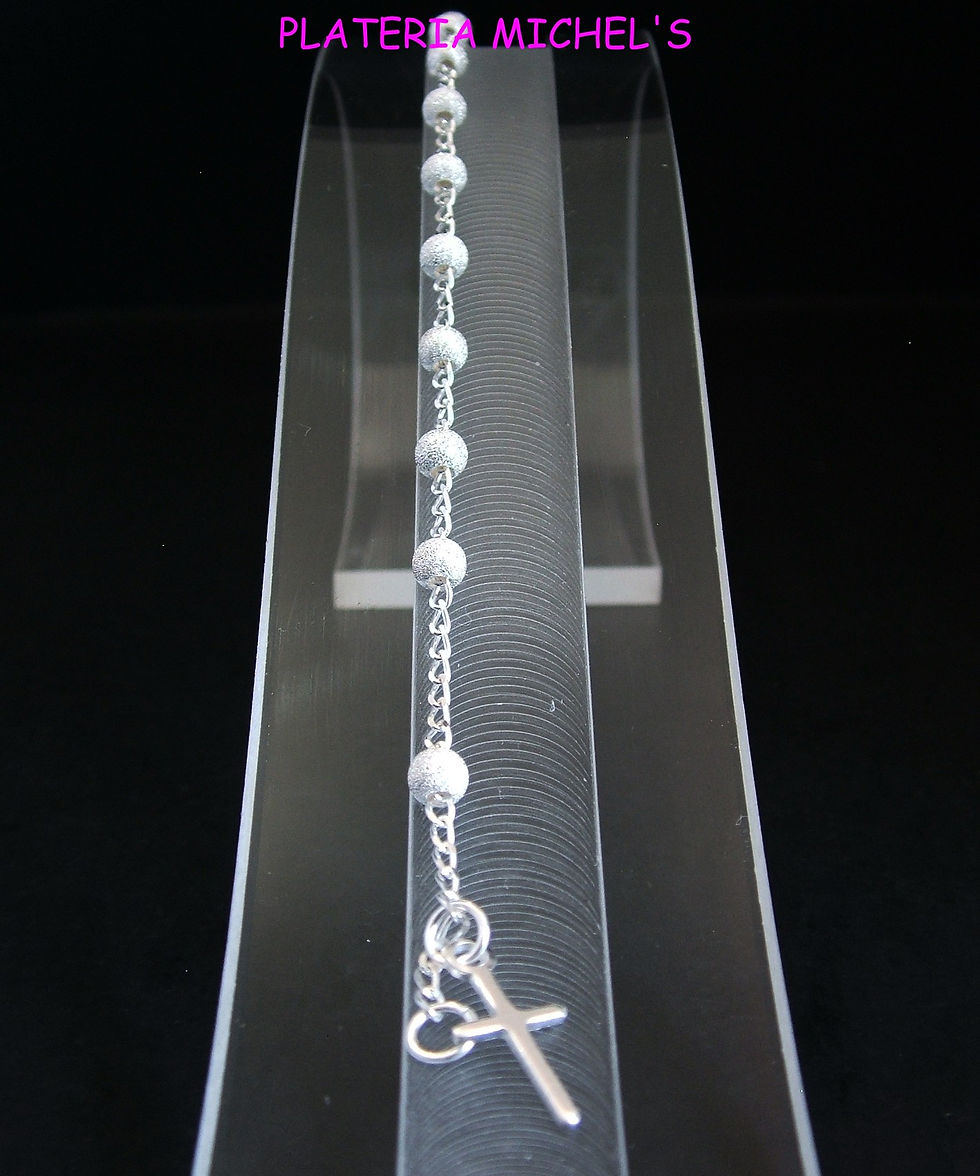 Miniatura: Pulsera De Rosario Laser De Plata