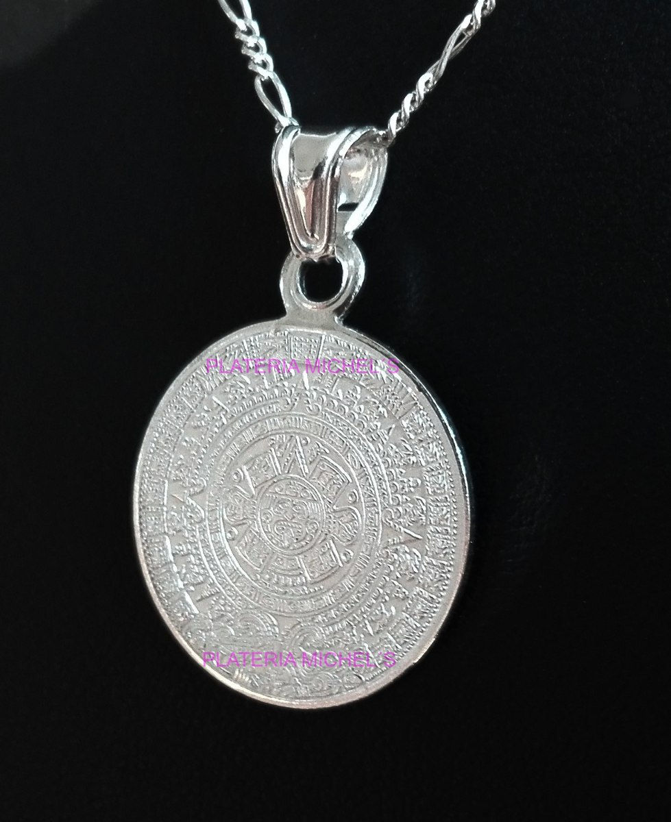 Miniatura: Dije De Calendario Azteca Md En Plata Fina 0.999