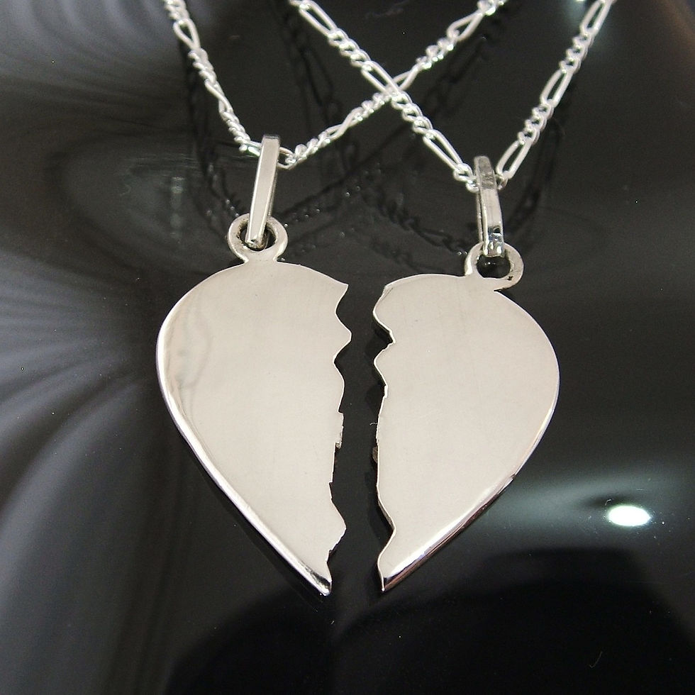 Miniatura: Corazon Partido Mediano Con Dos Cadenas