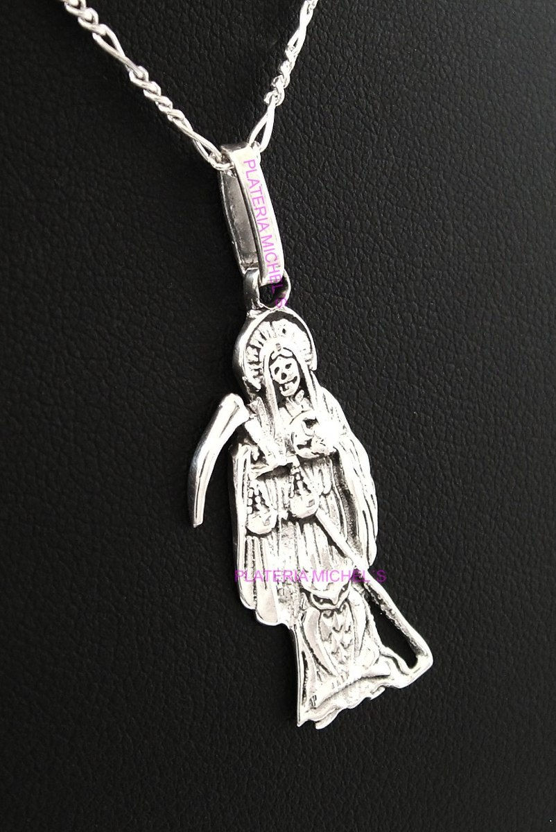 Miniatura: Dije Santa Muerte  En Plata Ley 0.925