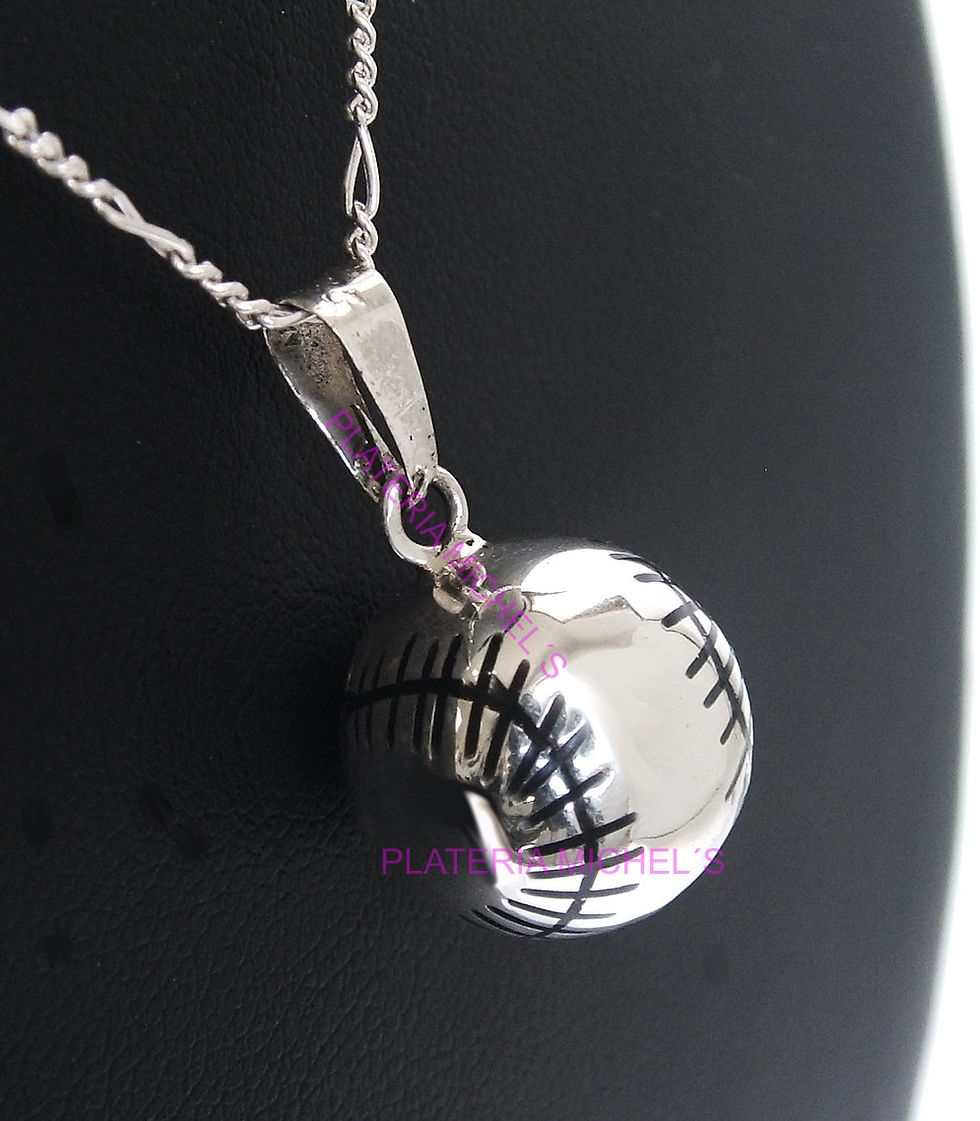 Miniatura: Dije Bola De Beisbol 3d En Plata Ley 0.925