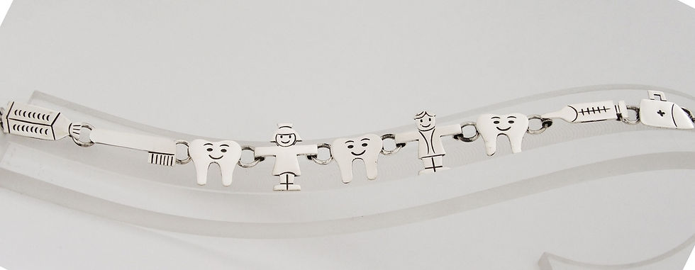 Miniatura: Pulsera Dentista En Plata Ley 0.925