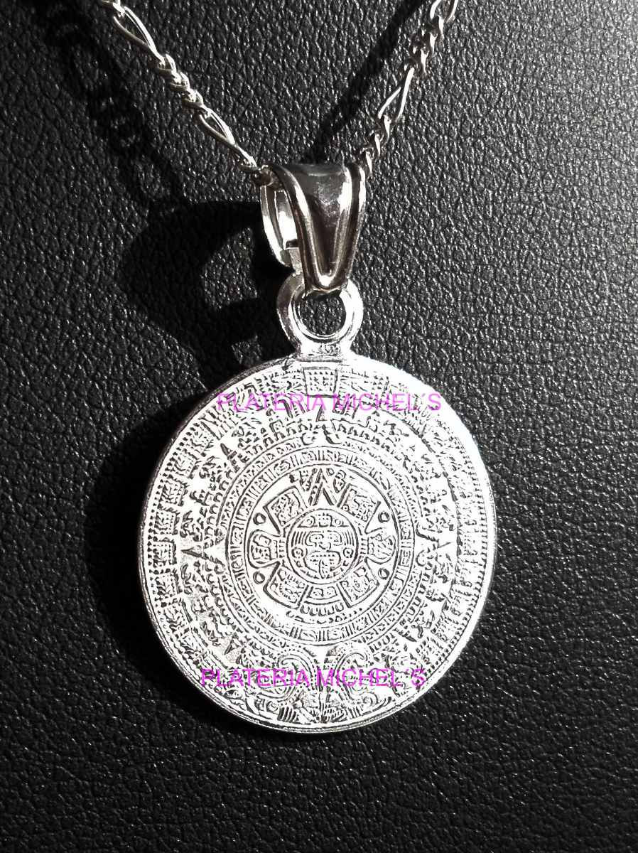 Miniatura: Dije De Calendario Azteca Md En Plata Fina 0.999