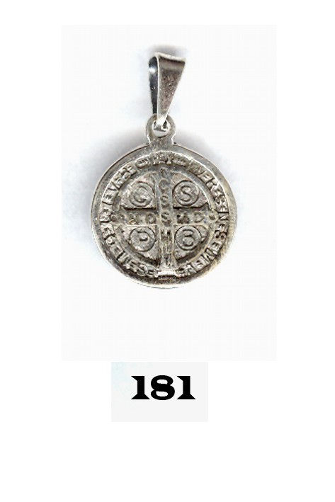 Miniatura: Medallon De San Benito En Plata Ley 0.925