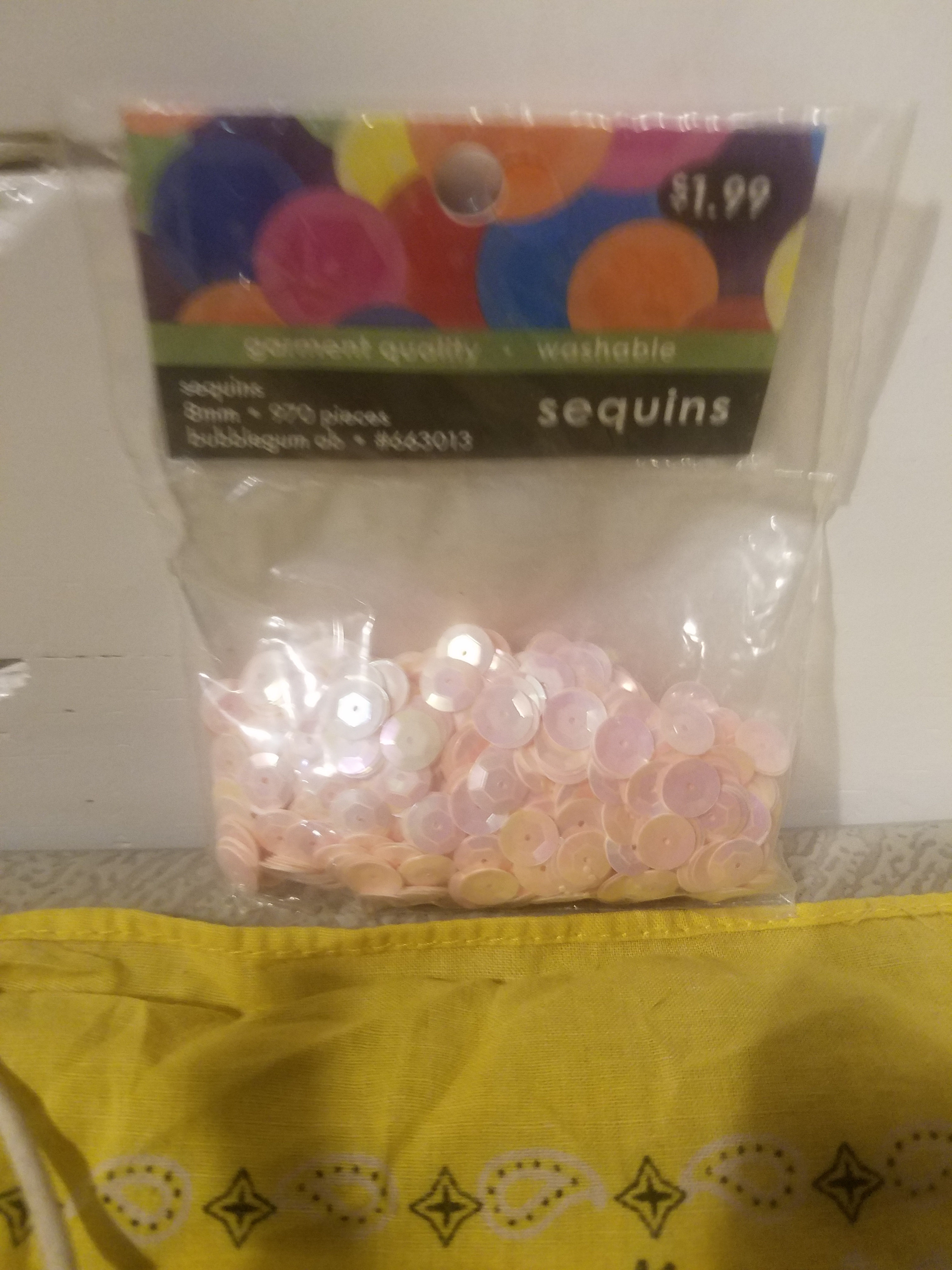 Bubble Gum Pink Sequins 8mm