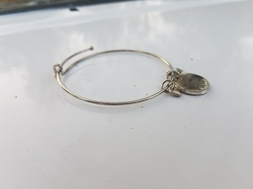 Thumbnail: Live, Laugh, Love Stainless Steel Bangle Bracelet 