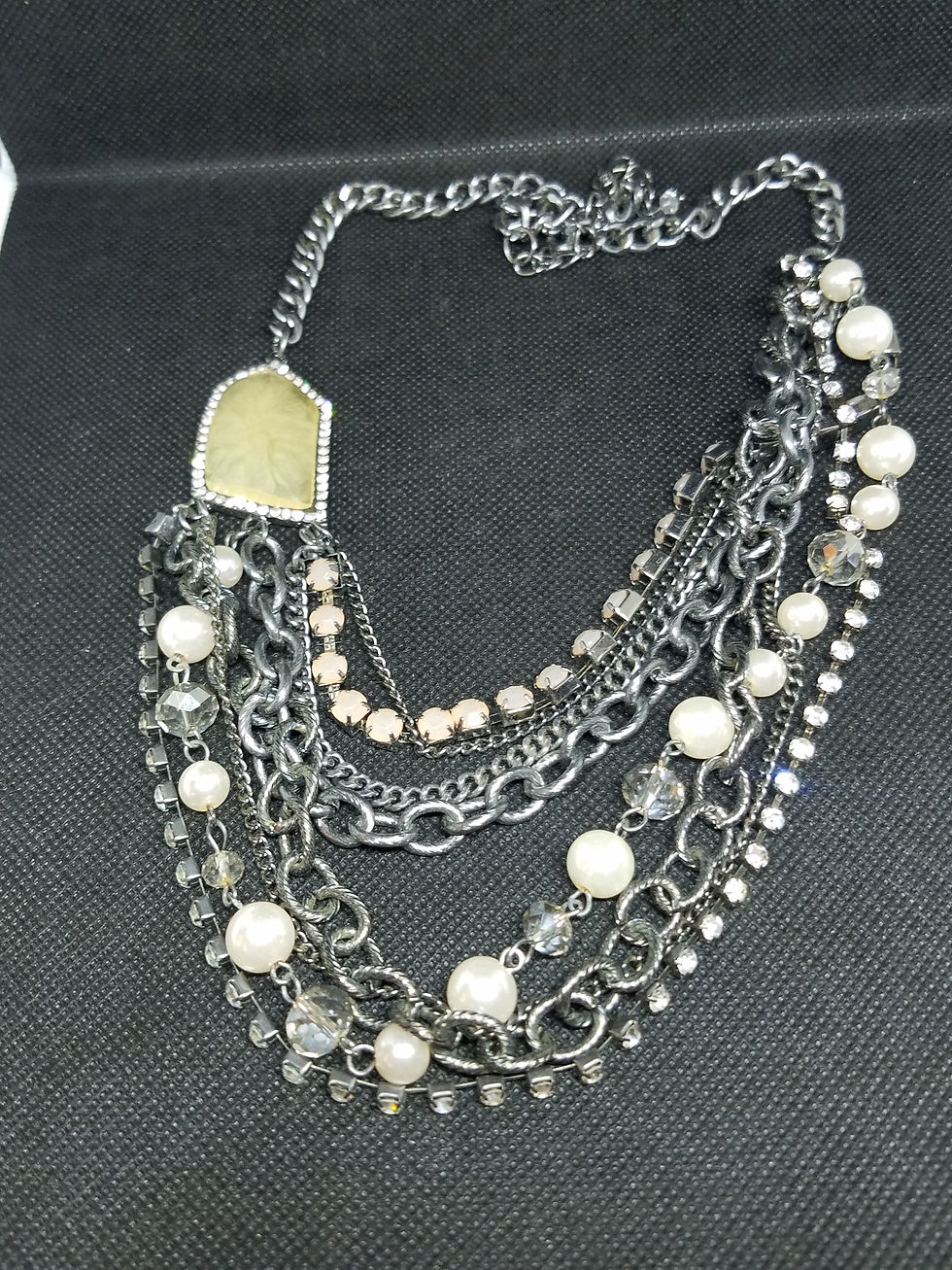 Thumbnail: Pearl/Silver layered necklace - Lane Bryant