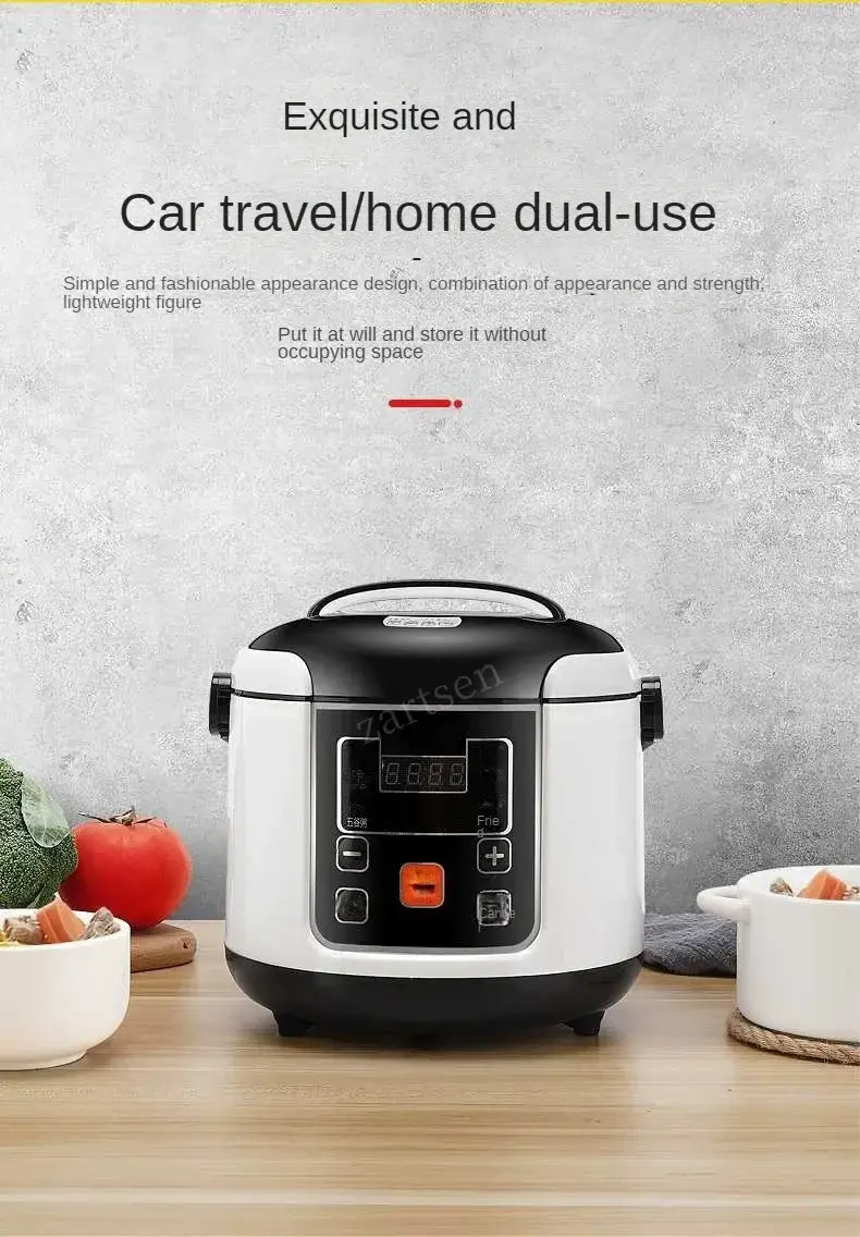 Thumbnail: 12V 24V Electric Rice Cooker Car Truck Soup Porridge Cooking Pot Fast Heating Lu