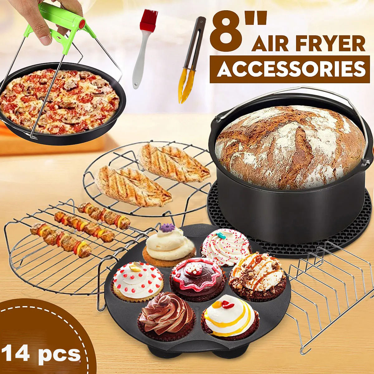7 Inch / 8 Inch Air Fryer Accessories for Gowise Phillips Cozyna and Secura Fit