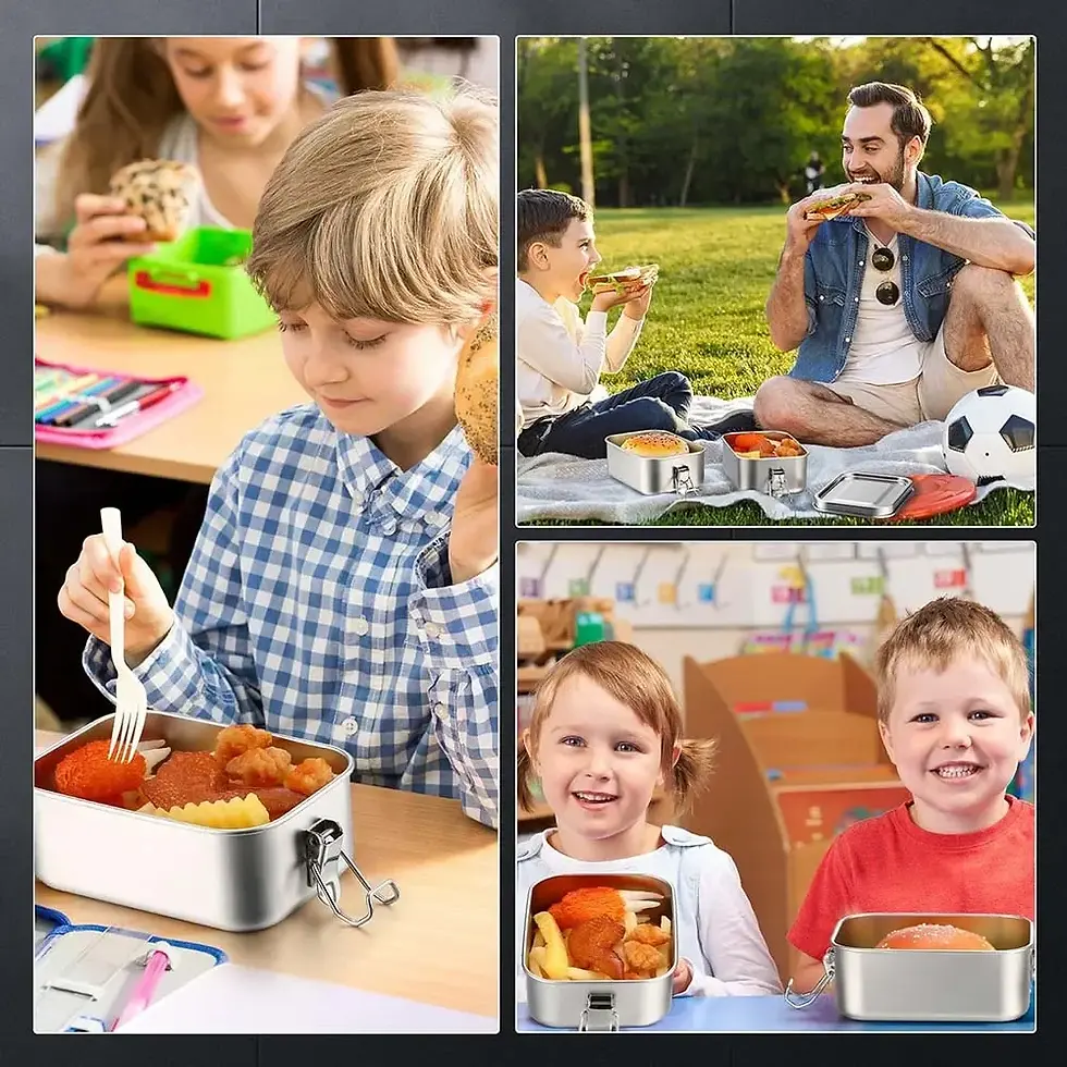 Thumbnail: Stainless Steel Bento Box Metal Lunch Box Food Storage Containers with Lockable 