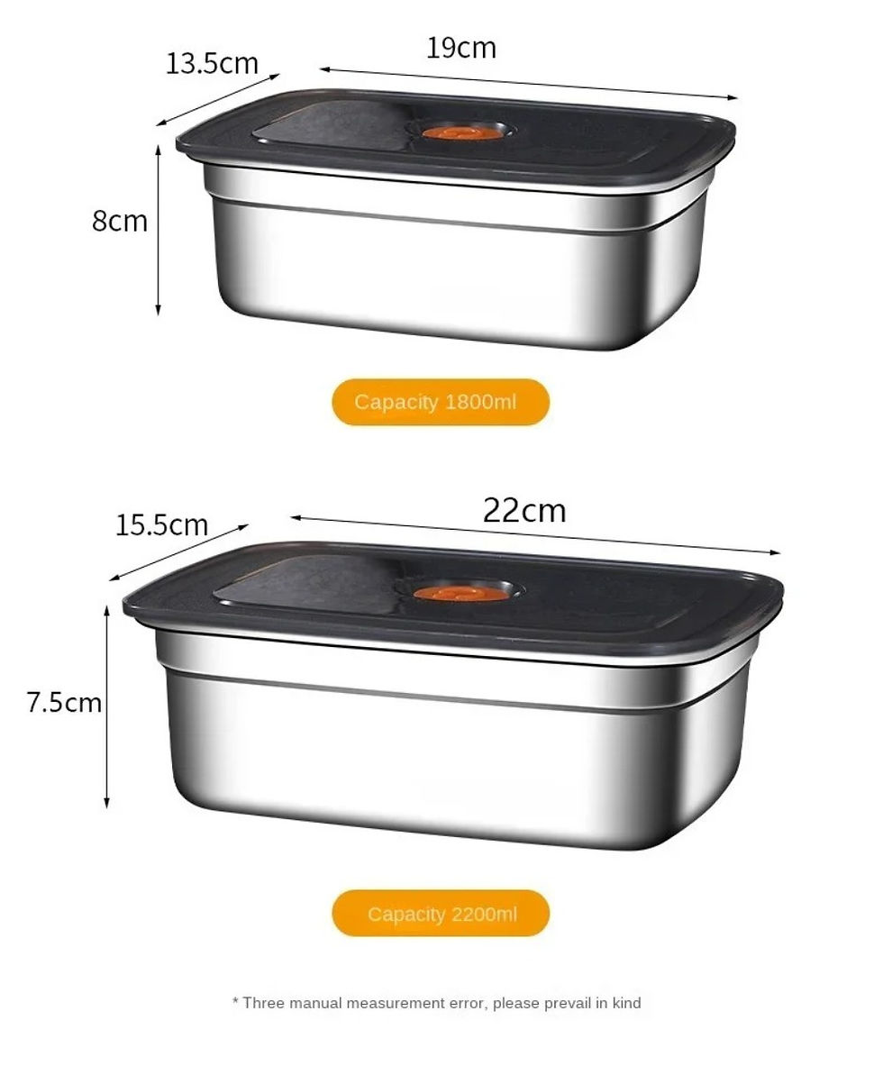 Thumbnail: Stainless Steel Camping Lunch Box Sealed Leak-proof Bento Box Microwave Suitable