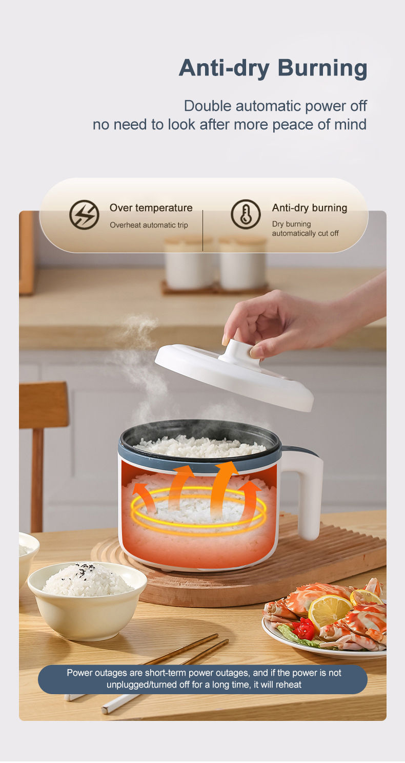 Thumbnail: 1.7L Electric Rice Cooker Single Double Layer 220V Multi Cooker Non-Stick Smart 