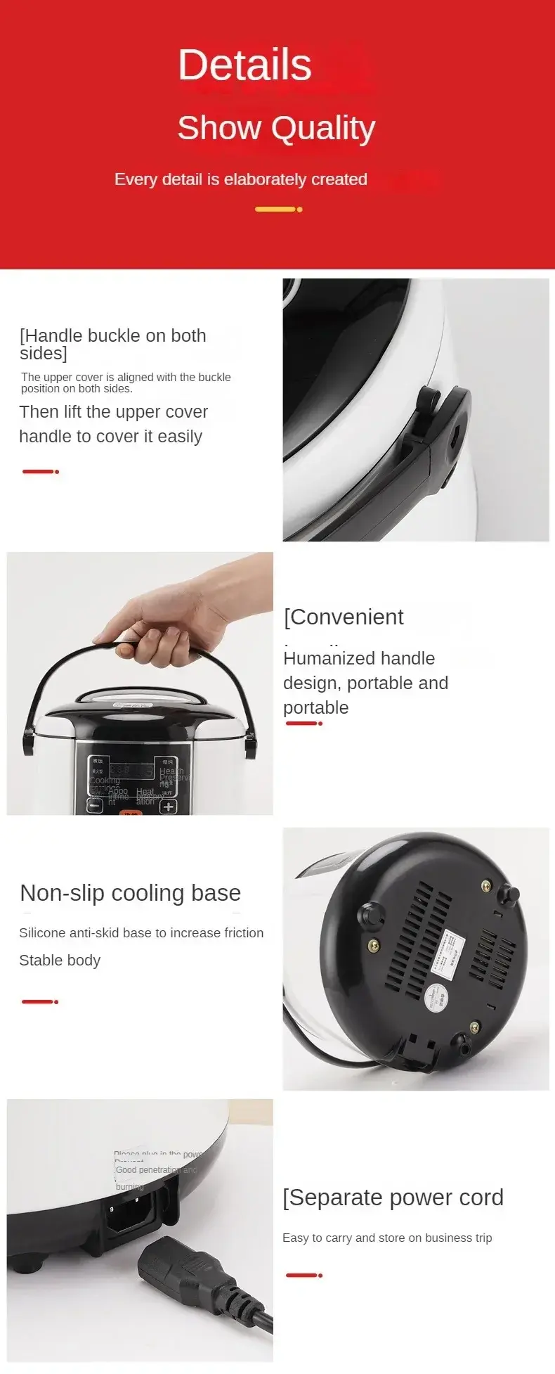 Thumbnail: 12V 24V Electric Rice Cooker Car Truck Soup Porridge Cooking Pot Fast Heating Lu