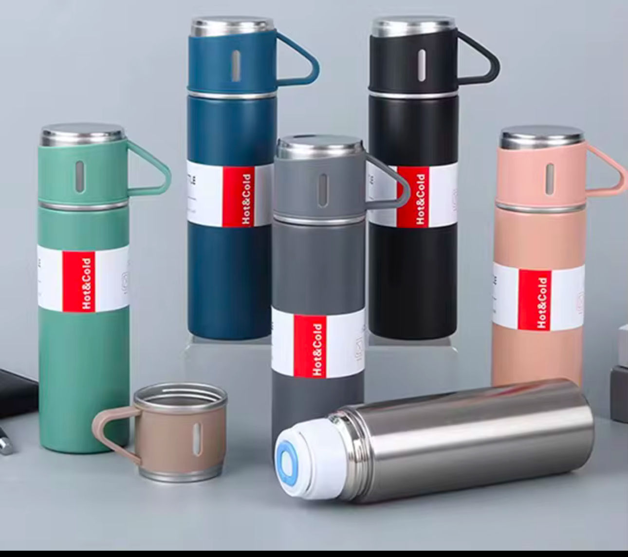 Stainless Steel Thermo 500ml/16.9oz Vacuum Insulated Bottle with Cup for Coffee