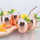 Thumbnail: Moscow Mule Mug Set with Straw Copper Plated Hammered 350ml - 304 Stainless Stee