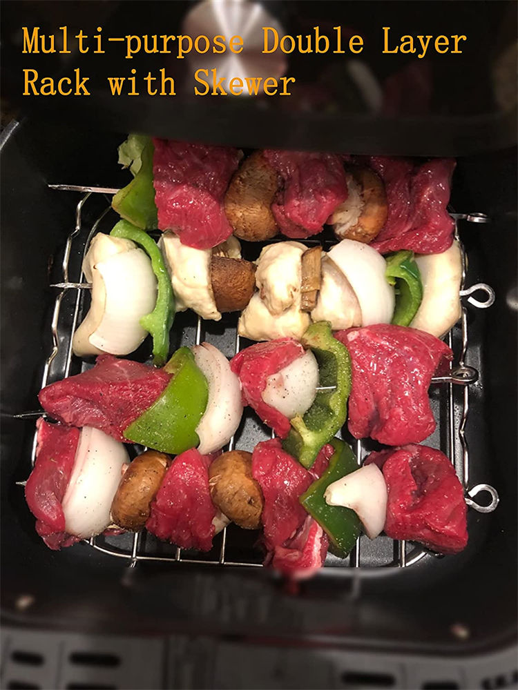 Thumbnail: Air Fryer Rack Stainless Steel Air Fryer Double Layer Rack Sturdy Air Fryer Stan