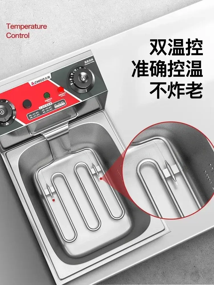 Thumbnail: 220V Fryer Electric Cookware for Kitchen Deep French Fries Commercial Fryers Fry