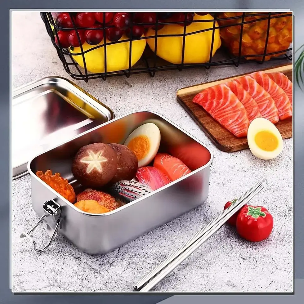 Thumbnail: Stainless Steel Bento Box Metal Lunch Box Food Storage Containers with Lockable 
