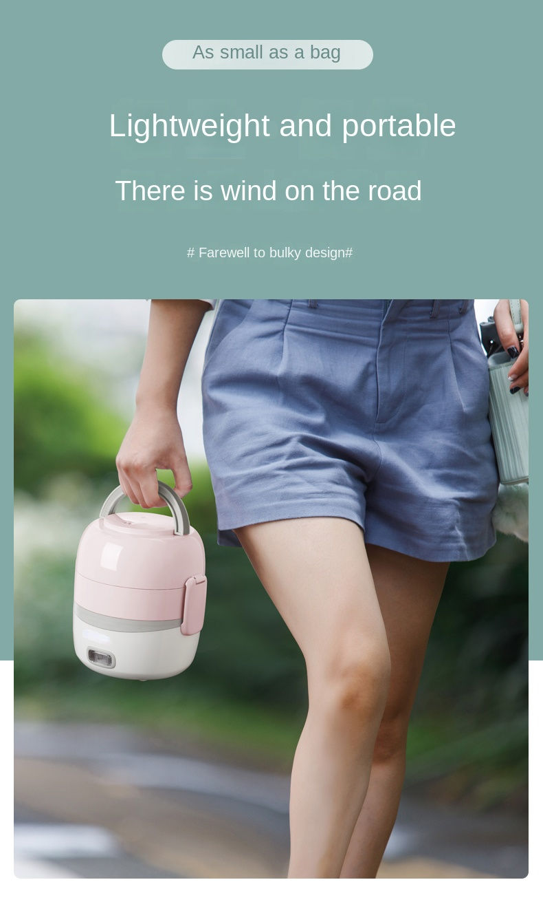 Thumbnail: 220V Electric Portable Rice Cooker Automatic Home Electric Lunch Heating Box Ste