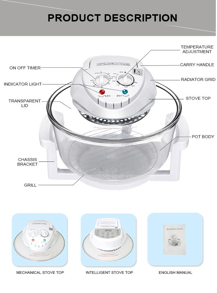 Thumbnail: Portable Electric Air Cooking Oil Free Halogen Convection Turbo Oven