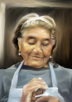 Abuela pintura, encargo