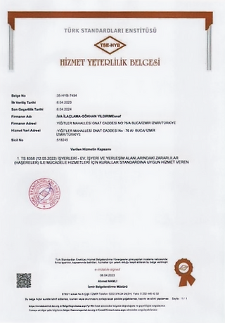 Türk Standartları Enstitüsü Hizmet Yeterlilik Belgesi