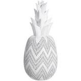 FIGURA PIÑA BLANCA RESINA DECORACIÓN