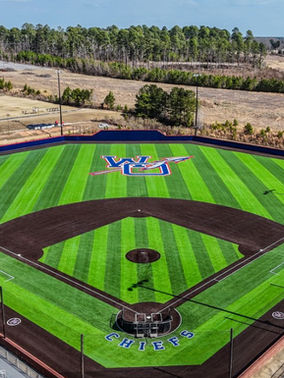 West Ouachita High School baseball grass field design completed Simpson Sports Engineering based out of the Southeast