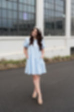 Kaleigh Madison's Spring and Summer Outfit Inspo with Southern Throne - Blue Asymmetric Dress