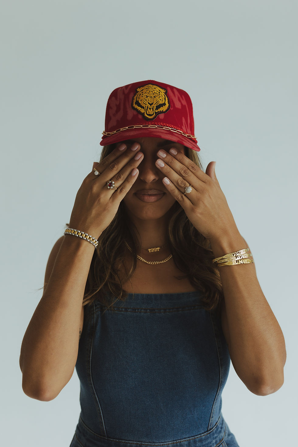 LARSEN ZEHR PHOTOGRAPHY - branding photography for a custom hat business, blocking face from the shot