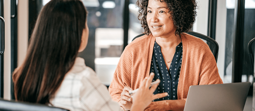 Woman interviewing