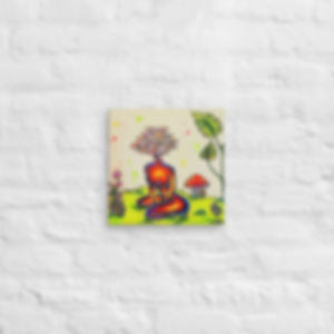 mushroom lady canvas print