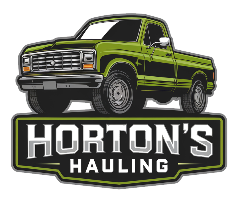 Eye-level view of a clean Horton’s Hauling truck parked in a Baltimore neighborhood