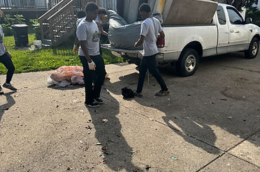 Professional junk removal crew at work