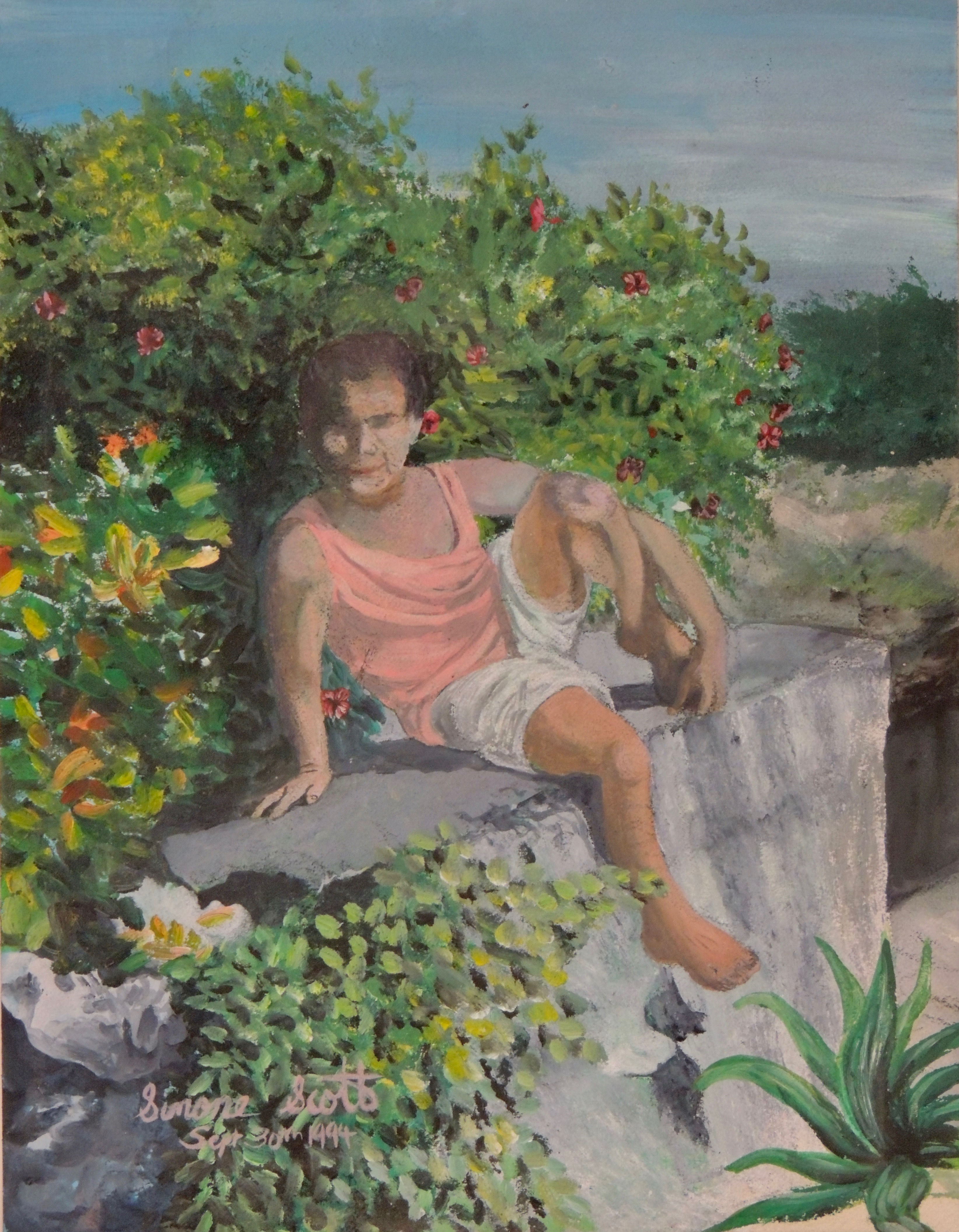 Child on rock wall * Print on Demand Link of an acrylic