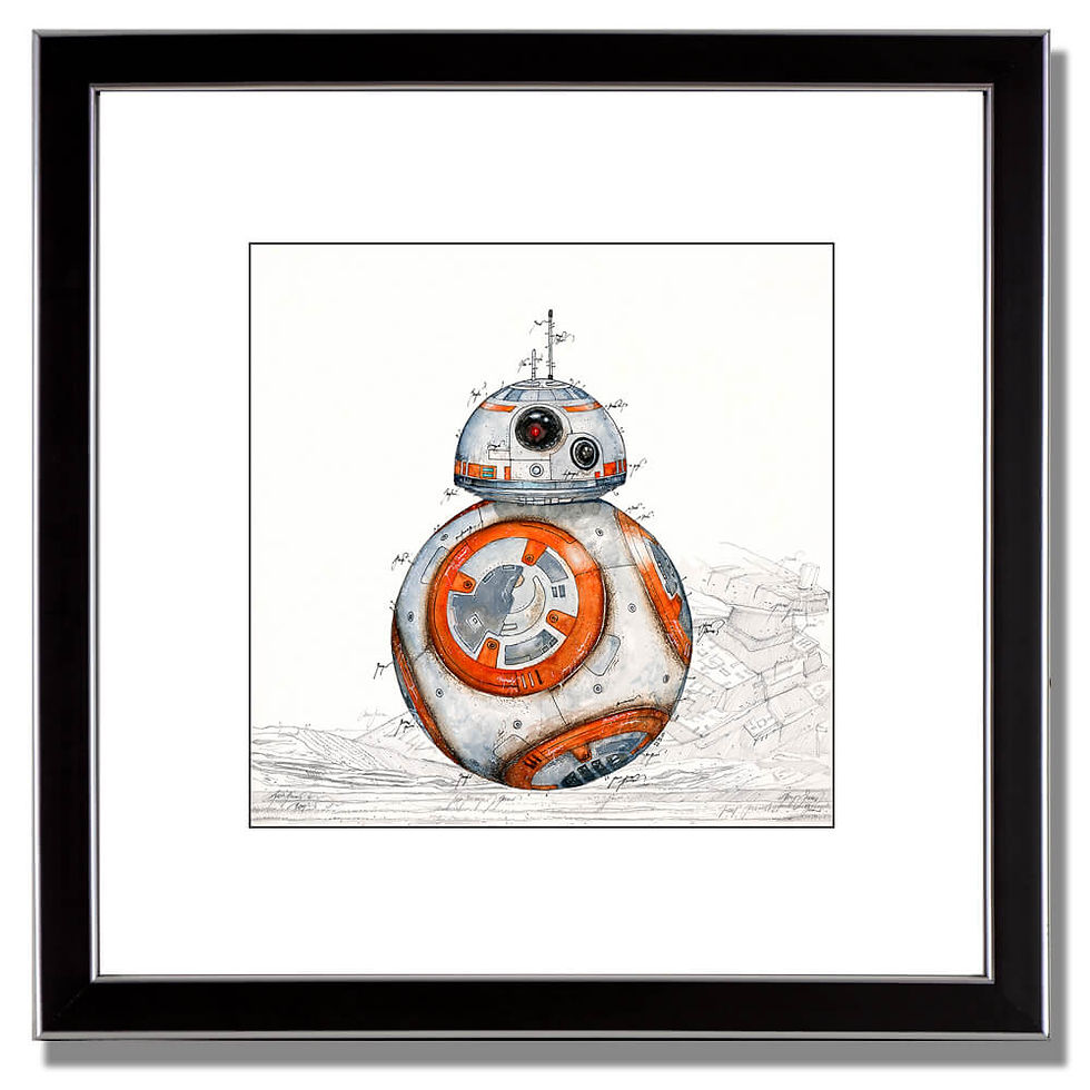Miniaturbild: Pigmentdruck im Rahmen,BB8,star wars, Leslie G. Hunt