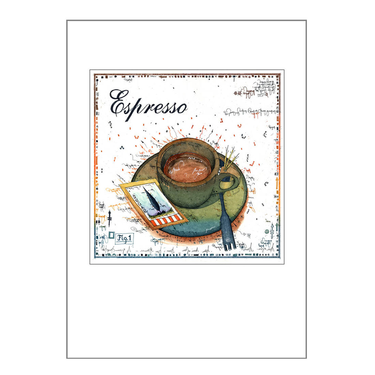 Kunstkarte Espresso signiert & limitiert von Leslie G. Hunt