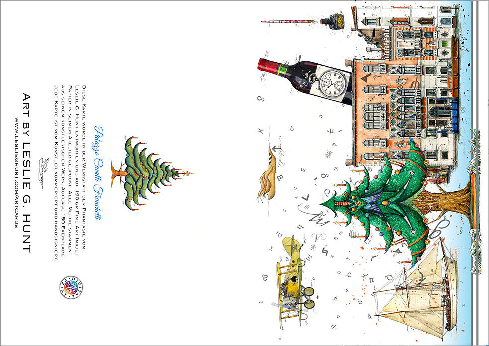 Weihnachten Palazzo Cavalli Art Card Rückseite - signiert & nummeriert, Leslie G. Hunt