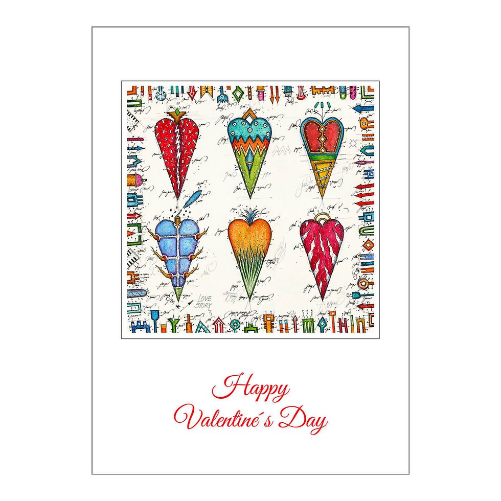 Happy Valentine's Day Kunstkarte - Art Card von Leslie G. Hunt (Motiv 2)