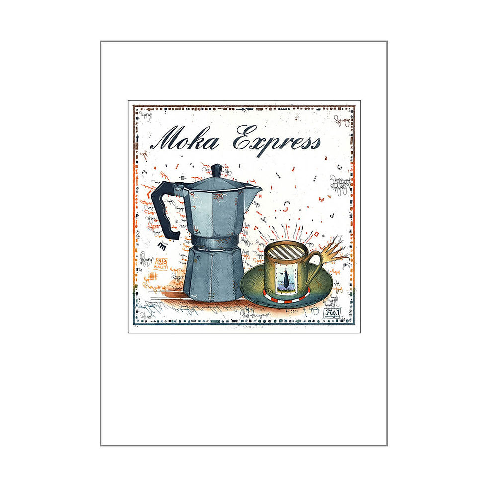 rt Card Moka Express – Kunstkarte von Leslie G. Hunt