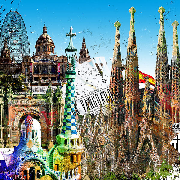 gallery print, Barcelona , stadtansicht, city print, leslieghunt