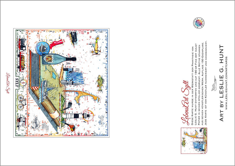 LebensArt Sylt Art Card Rückseite - signiert & nummeriert, Leslie G. Hunt