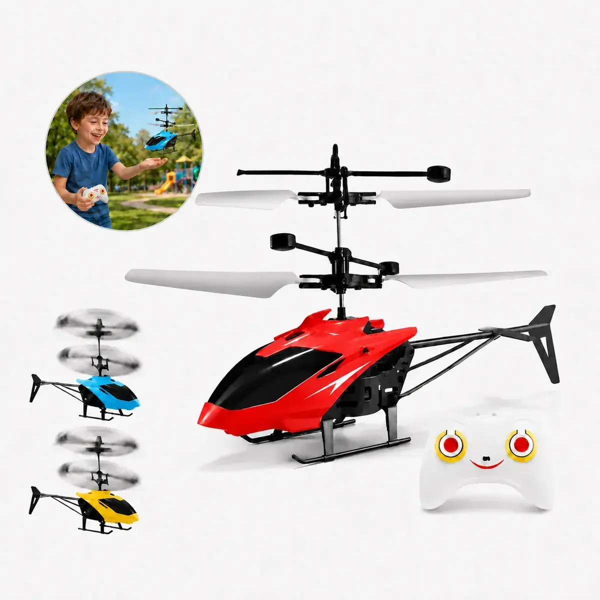 Helicóptero Controle Remoto E Sensor Mini Drone Recarregável