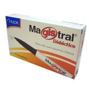Marcador Magistral Didáctico Punto Fino Negro C/12