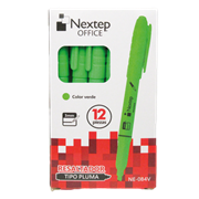 Marcador Nextep Resaltador Tipo Pluma Verde C/12
