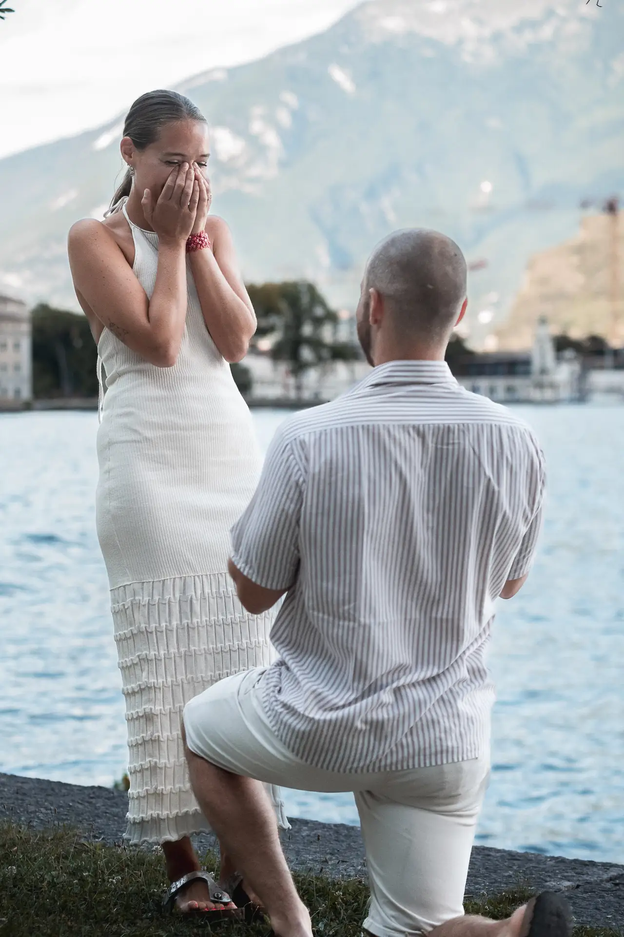 Limone sul Garda surprise proposal captured by wedding photographer Nick Gritti