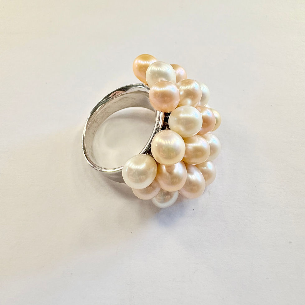 Thumbnail: Sterling Silver Pearl Ring P1/2