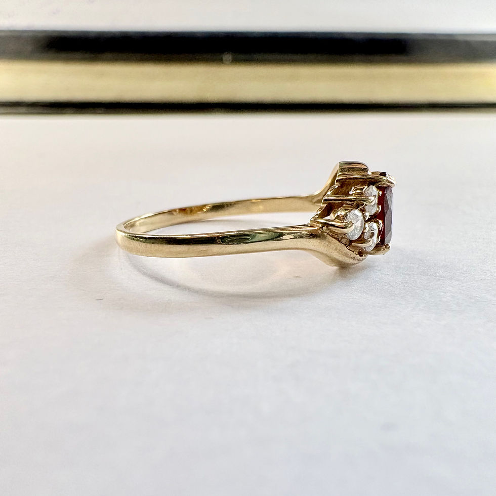 Thumbnail: 9ct Yellow gold hessonite Garnet Ring M3/4 