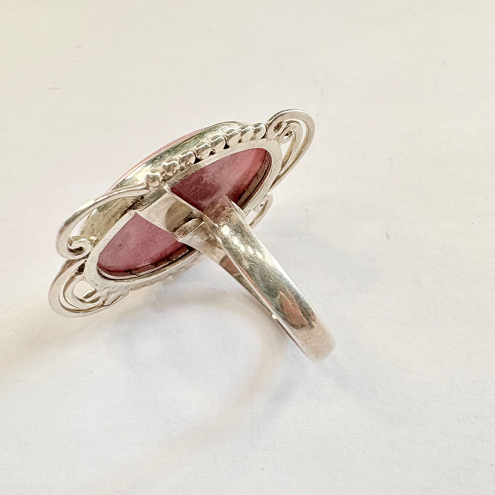 Thumbnail: Sterling Silver Rhodochrosite Ring N